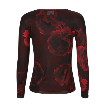 Liberté - Mesh Ls Tshirt - Liberté - Black Bordeaux Flower